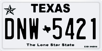 TX license plate DNW5421