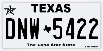 TX license plate DNW5422