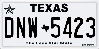 TX license plate DNW5423