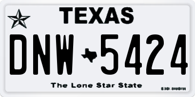 TX license plate DNW5424