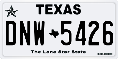 TX license plate DNW5426