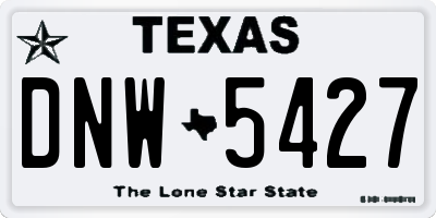 TX license plate DNW5427