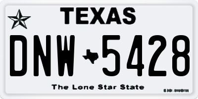 TX license plate DNW5428