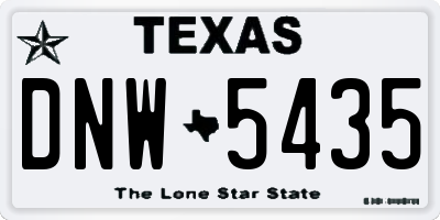 TX license plate DNW5435