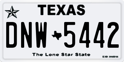 TX license plate DNW5442