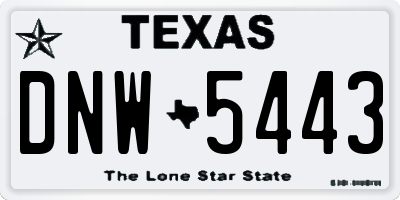 TX license plate DNW5443