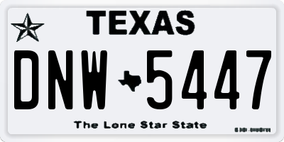 TX license plate DNW5447