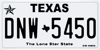 TX license plate DNW5450