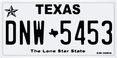 TX license plate DNW5453