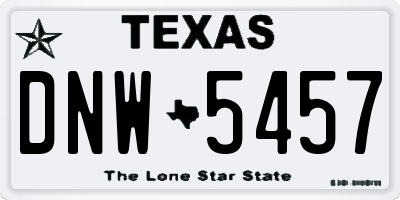 TX license plate DNW5457