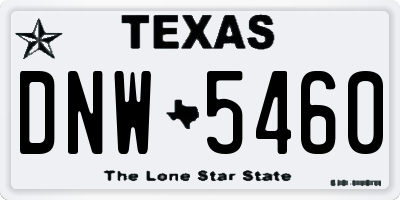 TX license plate DNW5460
