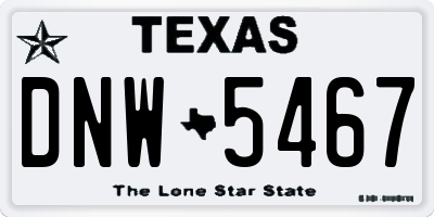 TX license plate DNW5467