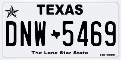 TX license plate DNW5469