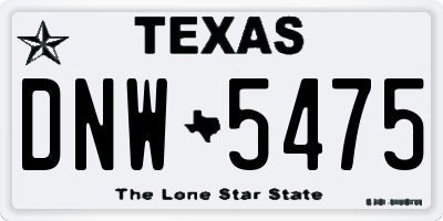 TX license plate DNW5475