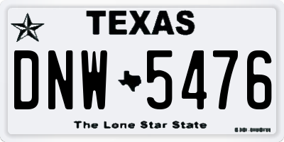 TX license plate DNW5476