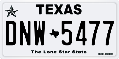 TX license plate DNW5477