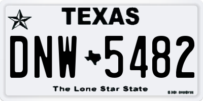 TX license plate DNW5482