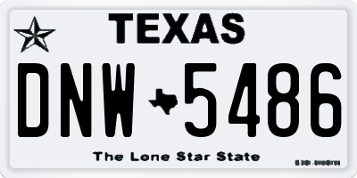 TX license plate DNW5486