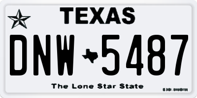 TX license plate DNW5487