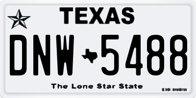 TX license plate DNW5488