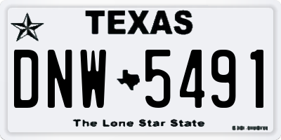 TX license plate DNW5491