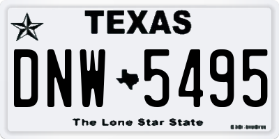 TX license plate DNW5495