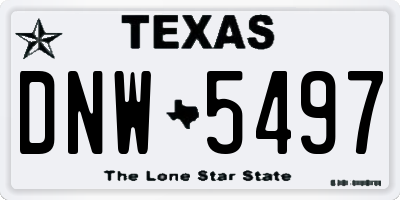 TX license plate DNW5497