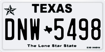 TX license plate DNW5498