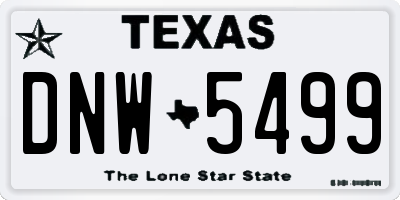 TX license plate DNW5499