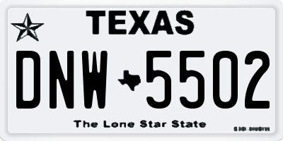 TX license plate DNW5502