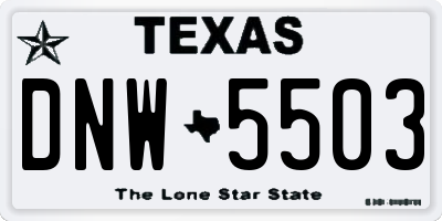 TX license plate DNW5503