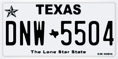 TX license plate DNW5504
