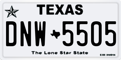 TX license plate DNW5505