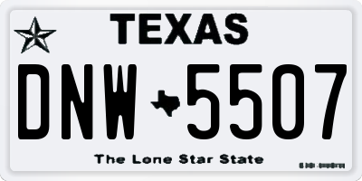 TX license plate DNW5507