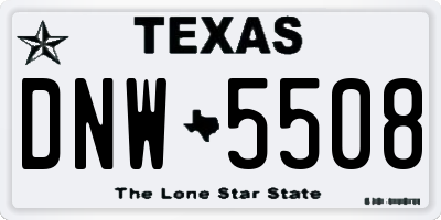 TX license plate DNW5508