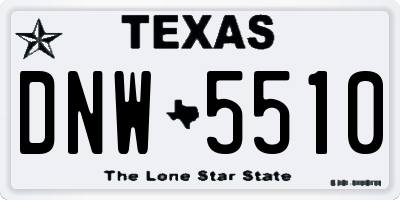 TX license plate DNW5510