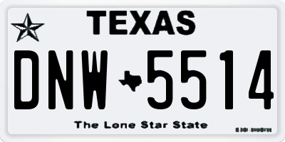 TX license plate DNW5514