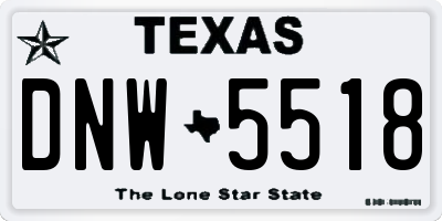 TX license plate DNW5518