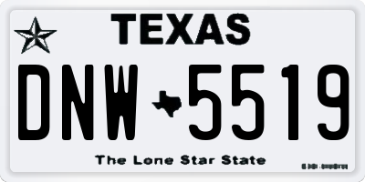 TX license plate DNW5519