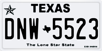 TX license plate DNW5523