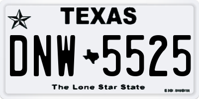 TX license plate DNW5525