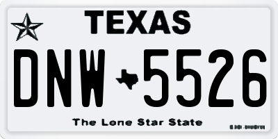 TX license plate DNW5526