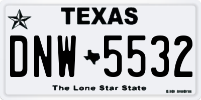 TX license plate DNW5532