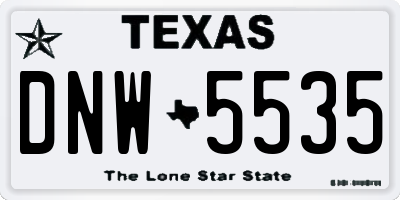 TX license plate DNW5535