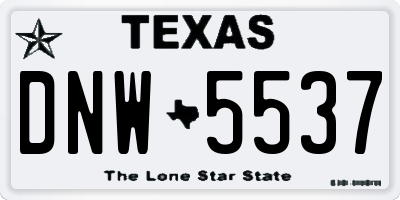 TX license plate DNW5537