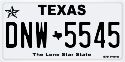 TX license plate DNW5545