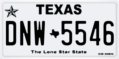TX license plate DNW5546