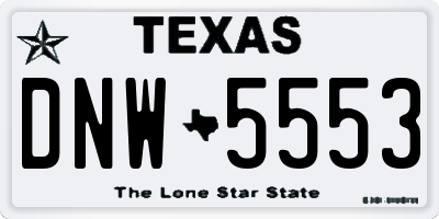 TX license plate DNW5553