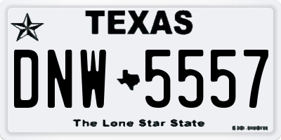 TX license plate DNW5557