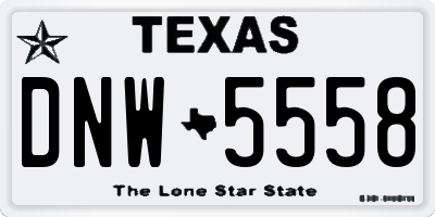 TX license plate DNW5558